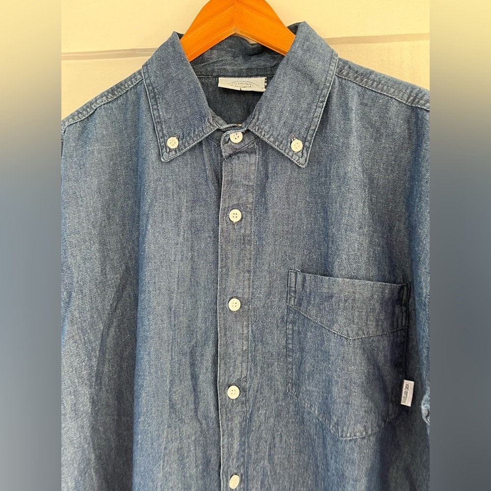 Woodland Creak VTG Men's Blue Denim Shirt 100% Cotton Fall L NWT - Picture 5 of 9